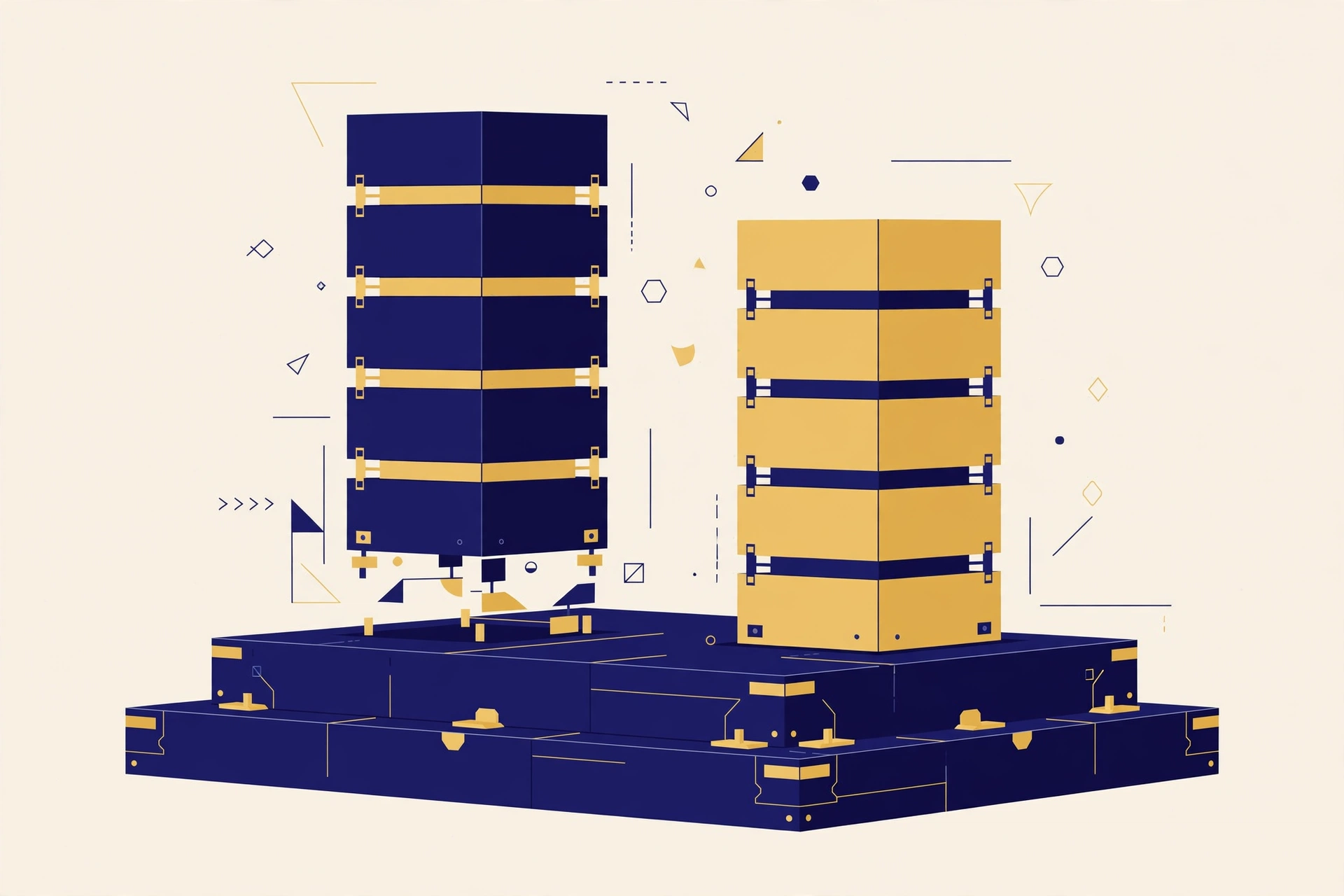 Building blocks forming a foundation, representing business entity structuring